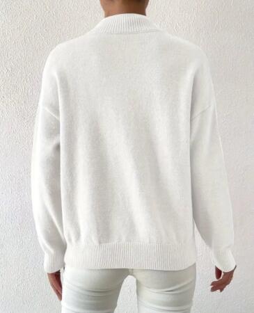 Kadın Uzun Kollu Balıkçı Yaka Triko Bluz - 4