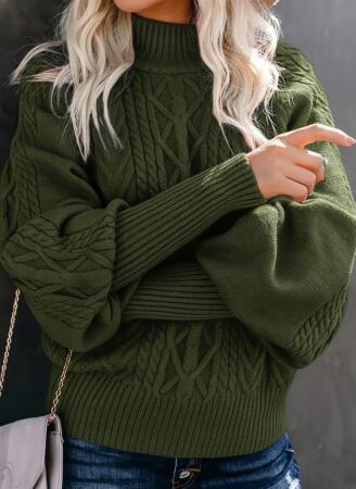 Kadın Uzun Kollu Balıkçı Yaka Triko Kazak - ANGELINO BuyukBedeniz (1)