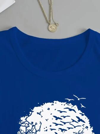 Kadın Uzun Kollu Bisiklet Yaka Ayçiçeği Desenli Viskon Bluz - 3