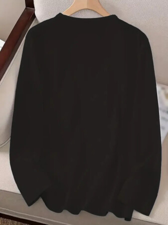 Kadın Uzun Kollu Bisiklet Yaka çiçek Desenli Viskon Bluz - 3