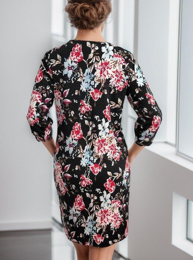 Kadın Uzun Kollu Bisiklet Yaka Dalgıç Mini Boy Elbise - 5