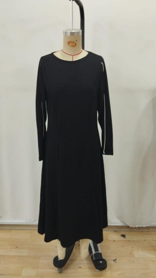 Kadın Uzun Kollu Bisiklet Yaka Midi Modal Elbise - 5