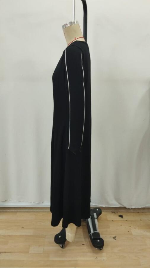 Kadın Uzun Kollu Bisiklet Yaka Midi Modal Elbise - 6