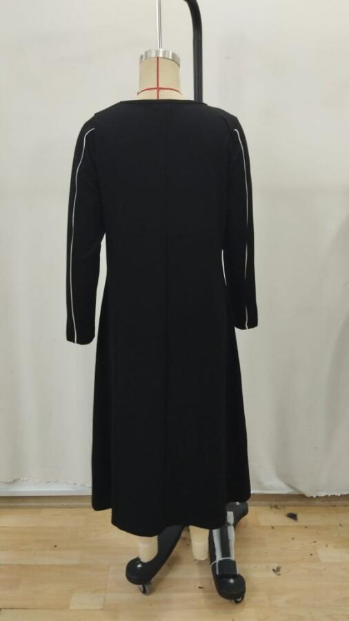 Kadın Uzun Kollu Bisiklet Yaka Midi Modal Elbise - 7