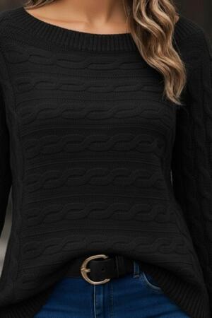 Kadın Uzun Kollu Bisiklet Yaka Pileli Ithal Krep Bluz - 2