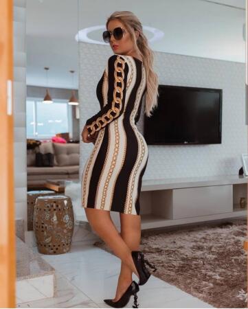 Kadın Uzun Kollu Bisiklet Yaka Scuba Midi Boy Elbise - ANGELINO BuyukBedeniz (1)