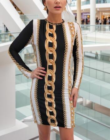 Kadın Uzun Kollu Bisiklet Yaka Scuba Midi Boy Elbise - 6