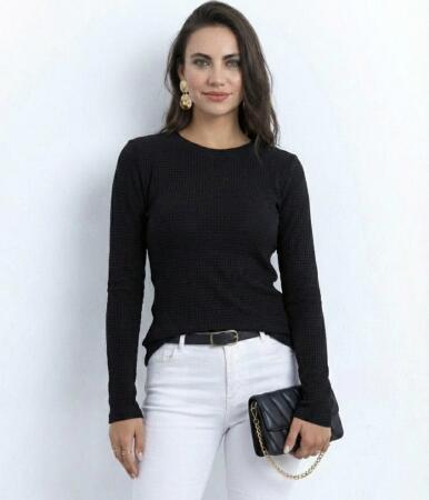 Kadın Uzun Kollu Bisiklet Yaka Triko Kazak - 3