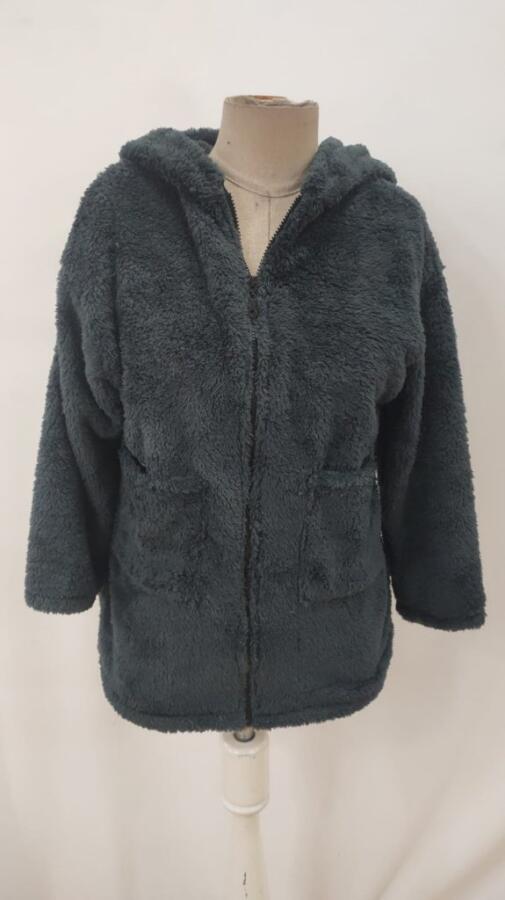 Kadın Uzun Kollu Kapşonlu önden Fermuarlı Cepli Welsoft Ceket - 5