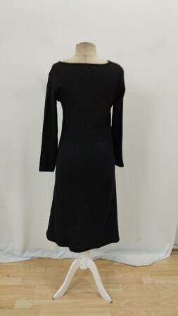 Kadın Uzun Kollu Kare Yaka Midi Kaşkorse Elbise - 9