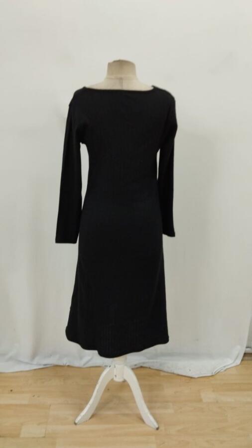 Kadın Uzun Kollu Kare Yaka Midi Kaşkorse Elbise - 9