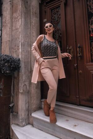 Kadın Uzun Kollu Krep üçlü Takım - ANGELINO BuyukBedeniz (1)