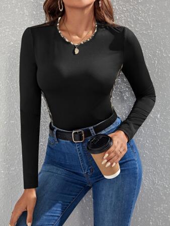 Kadın Uzun Kollu Leopar şeritli Viskon Bluz - 7