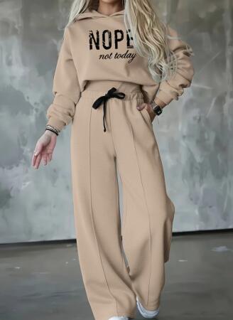 Kadın Uzun Kollu Nope Baskılı Beli Ribanalı Ikili Takım - 2