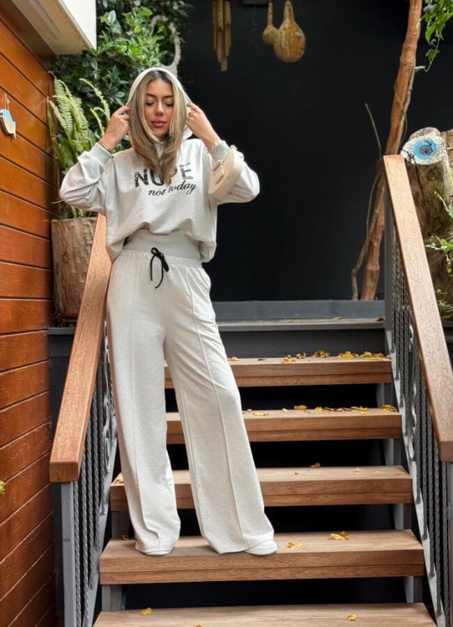 Kadın Uzun Kollu Nope Baskılı Beli Ribanalı Ikili Takım - 11