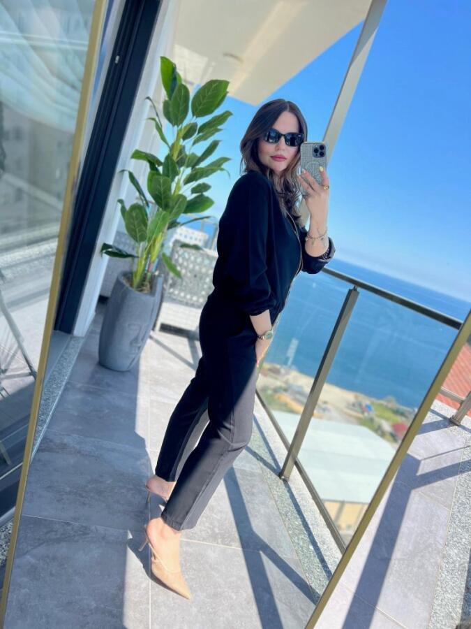 Kadın Uzun Kollu önden Fermuarlı Modal Ceket Ve Pantolon Ikili Takım - 3