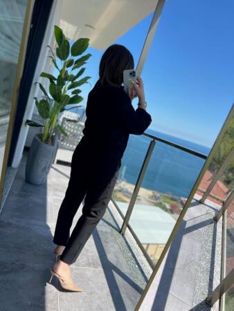 Kadın Uzun Kollu önden Fermuarlı Modal Ceket Ve Pantolon Ikili Takım - 4