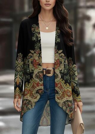 Kadın Uzun Kollu önü Açık Desenli şardonlu Dalgıç Ceket - 3