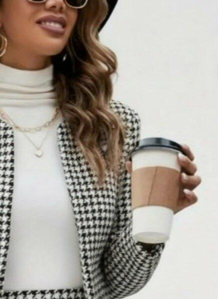 Kadın Uzun Kollu önü Açık Dokuma Ceket Ve Mini Etek Ikili Takım - 3