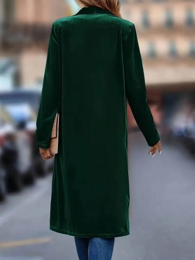 Kadın Uzun Kollu önü Açık Kolları Uzun Midi Ceket - 8
