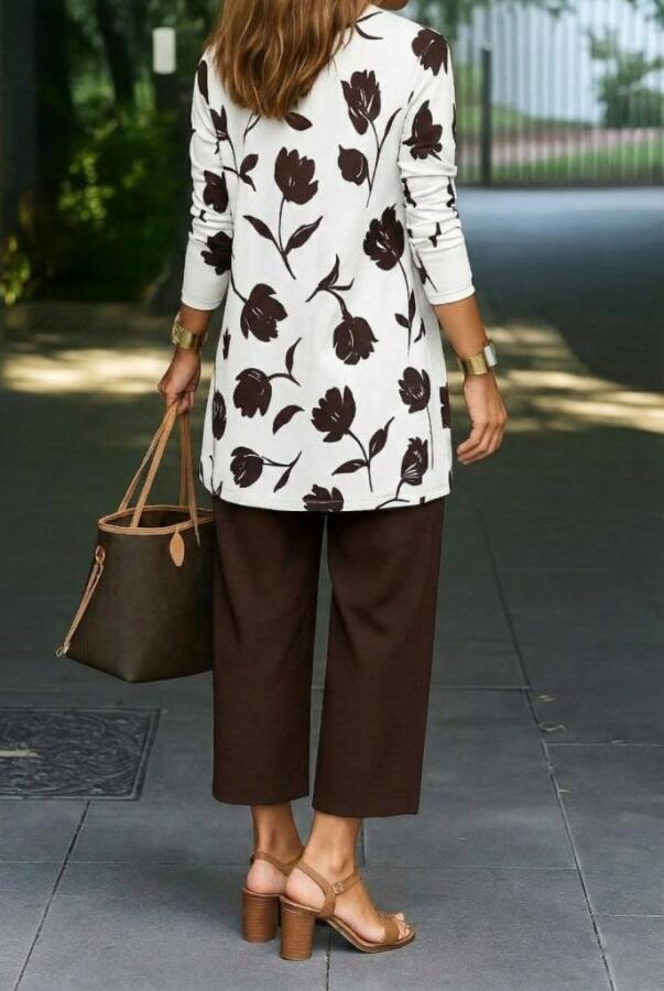 Kadın Uzun Kollu önü Açık Modal Ceket Kolsuz Viskon Iki Iplik Bluz Ve Pantolon üçlü Takım - 3