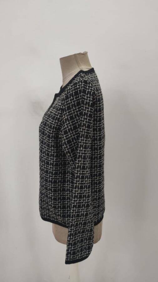 Kadın Uzun Kollu önü Açık şanel Kısa Ceket - 8