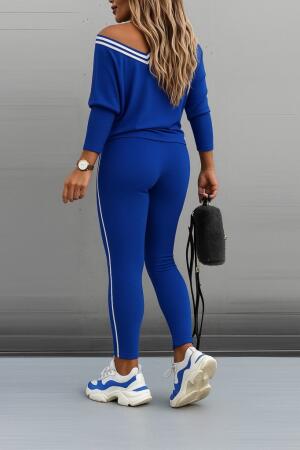 Kadın Uzun Kollu Tek Omuzu Açık Detaylı Viskon Iki Iplik Bluz Ve Pantolon Ikili Takım - ANGELINO BuyukBedeniz (1)