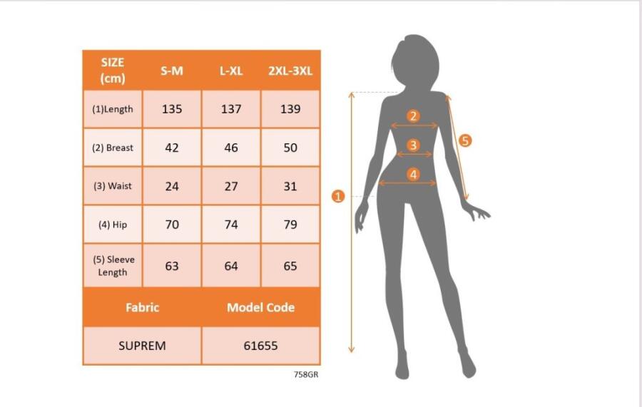 Kadın Uzun Kollu Uakadabağcıklı Beli Lastikli Desenli Uzun Süprem Elbise - 8