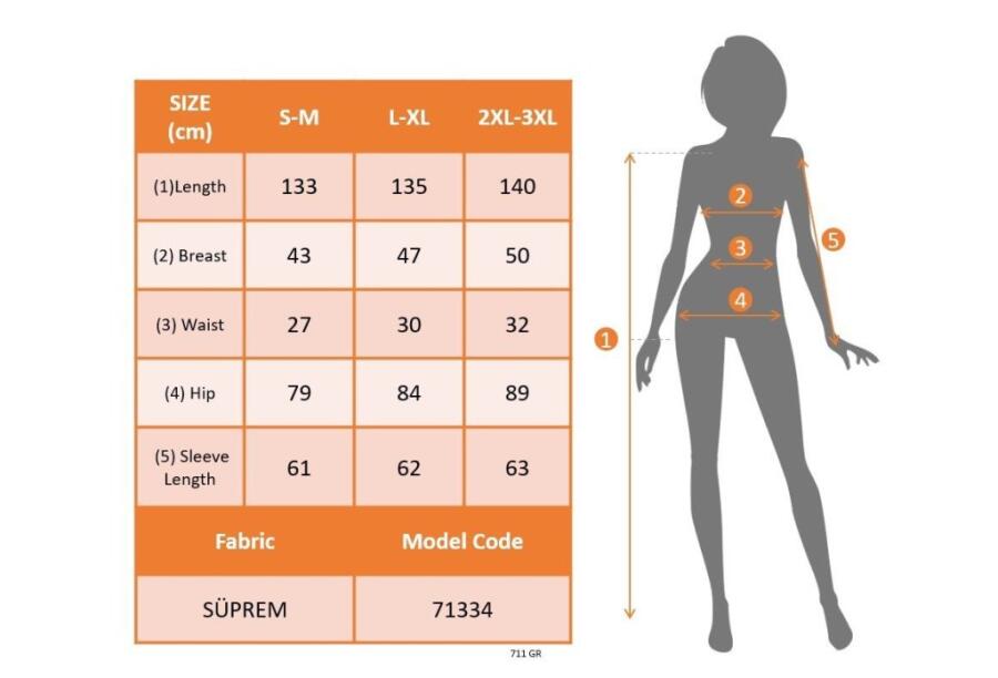 Kadın Uzun Kollu V Yakalı Desenli Süprem Elbise - 5