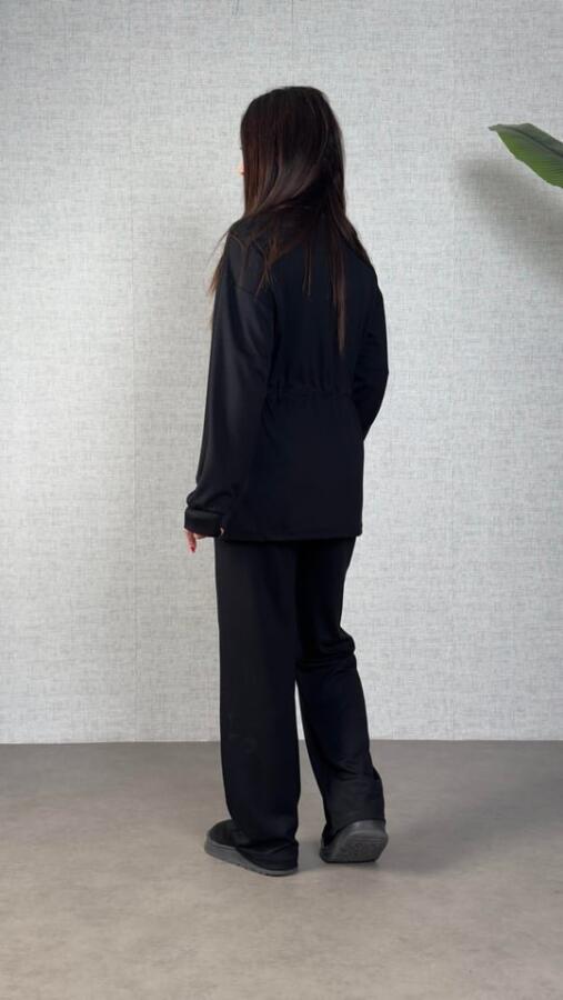 Kadın Uzun Kollu Yaka Ve Büzgü Detay Tunik Ve Pantolon Ikili Takım - 2