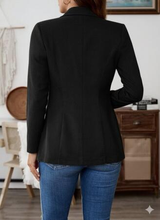 Kadın Uzun Kollu Yakalı Tek Düğmeli Süet Ceket - 3