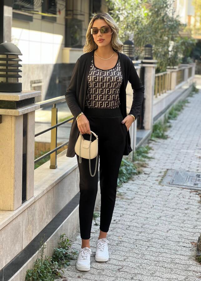 Kadın Uzun Kollukrep üçlü Takım - 1