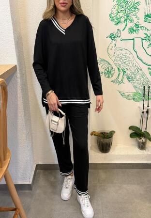 Kadın Yeni Sezon Uzun Kollu Ribana Detay Ikili Takım - 4