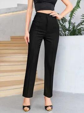 Kadın Yüksek Bel Cepli önden çimalı Dokuma çanta Pantolon - 4