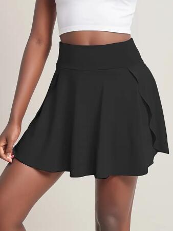 Kadın Yüksek Bel Cepli Sandy Short Etek - 6