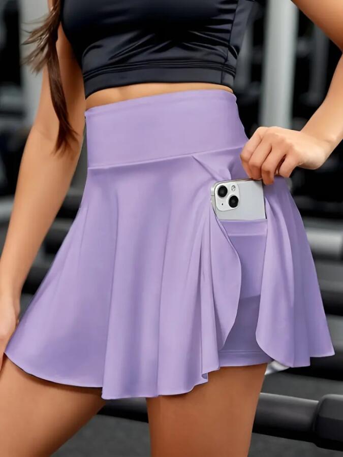 Kadın Yüksek Bel Cepli Sandy Short Etek - 1