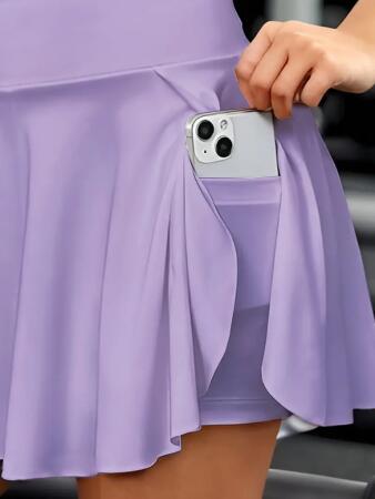 Kadın Yüksek Bel Cepli Sandy Short Etek - 3