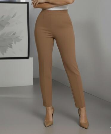 Kadın Yüksek Bel Ithal Krep Pantolon - 1