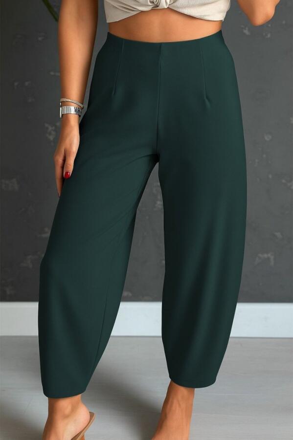 Kadın Yüksek Bel Krep Pantolon - 3
