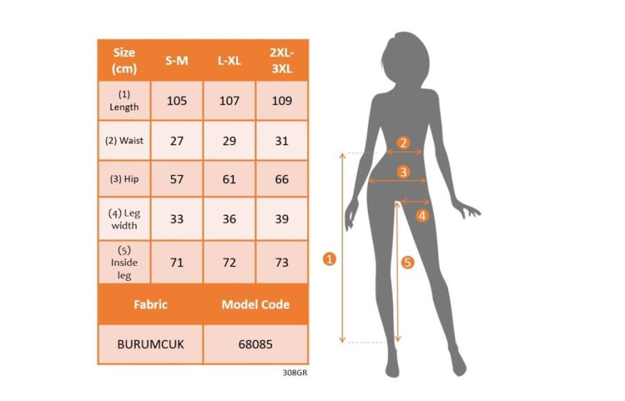 Kadın Yüksek Bel Lastikli önden Iki Parçalı Desenli Bürümcük Pantolon - 7