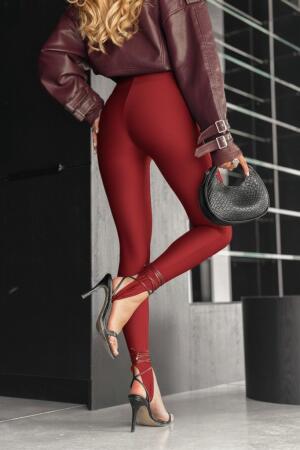 Kadın Yüksek Bel Topuk Altından Geçmeli Dalgıç Tayt - 3