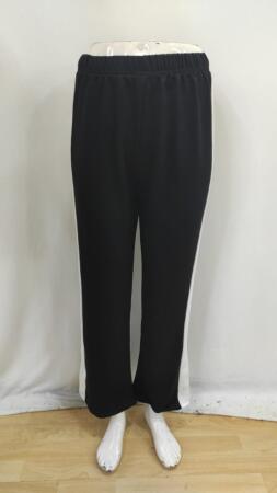 Kadın Yüksek Bel Yan şerit Detaylı Yırtmaçlı Viskon Iki Iplik Pantolon - 6