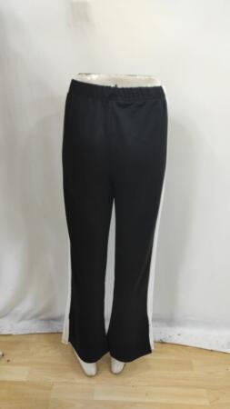 Kadın Yüksek Bel Yan şerit Detaylı Yırtmaçlı Viskon Iki Iplik Pantolon - 8