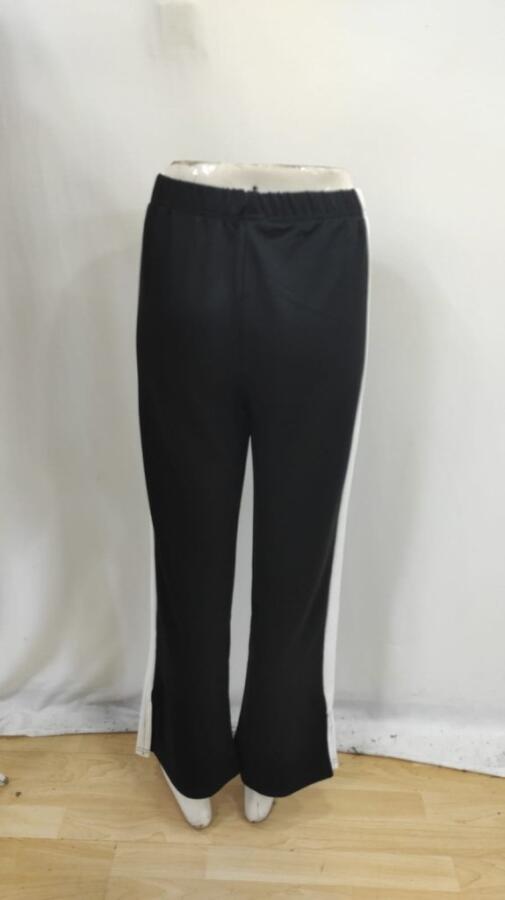 Kadın Yüksek Bel Yan şerit Detaylı Yırtmaçlı Viskon Iki Iplik Pantolon - 8