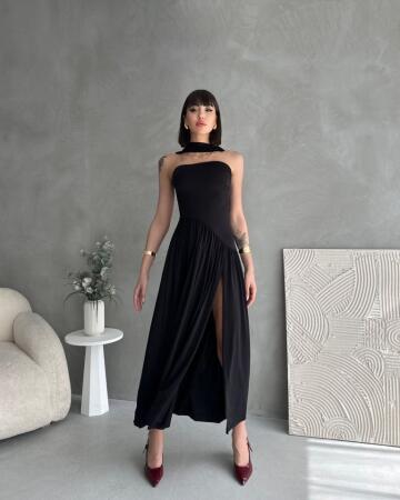 Kadınboğaz Kolsuz Maxi Boy Kalem Elbise - ANGELINO BuyukBedeniz