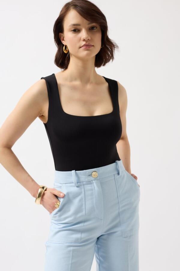 Kare Yaka Kalın Askılı Bodysuit - 3