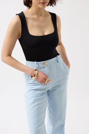Kare Yaka Kalın Askılı Bodysuit - 4