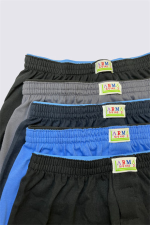 Karışık Renkli Erkek Çocuk Boxer 5'li Paket Düz Klasik Rahat Kesim %100 Pamuklu - 2