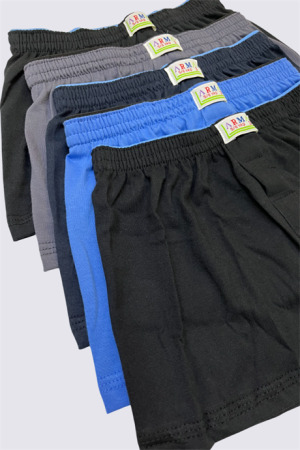 Karışık Renkli Erkek Çocuk Boxer 5'li Paket Düz Klasik Rahat Kesim %100 Pamuklu - 3