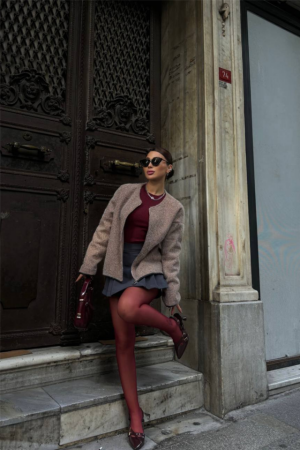 KAŞE FERMUARLI BLUZ - Vizon - 4